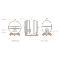 Foudre ovale pour la fermentation ou l'élevage des vins - Chêne Français 10 HL – 60 HL