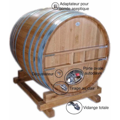French oak round foudre for fermentation or wine aging 10 HL – 80 HL