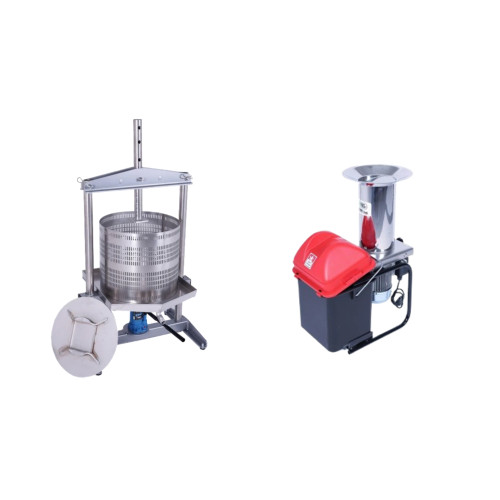 Hydrauliczna prasa do owoców i winogron VARES 50L SUPER + Rozdrabniacz FRUIT SHARK