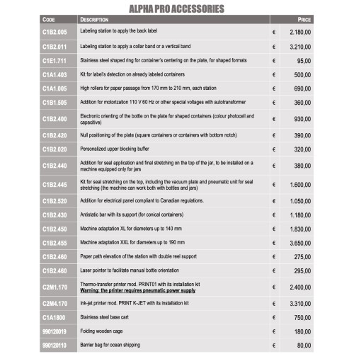 Flaschenetikettierer ALPHA PRO / Etikettiermaschine für Flaschen und Dosen