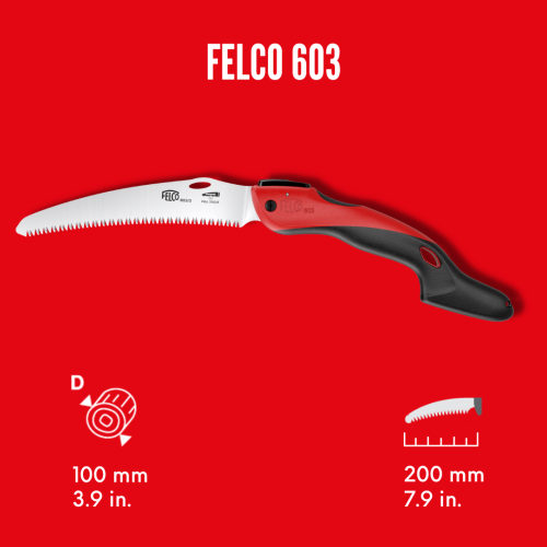 Hopfällbar grensåg FELCO 603, 20 cm