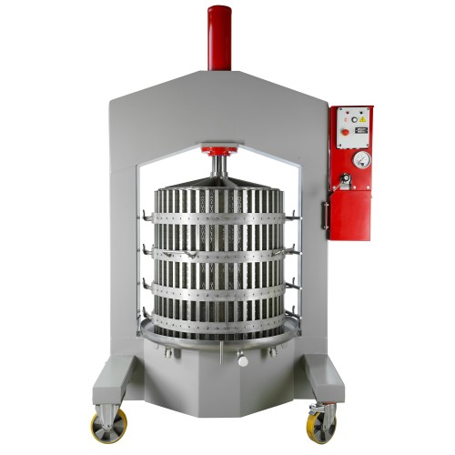 Prensa para uva hidráulica O.F.B. INOX 69 l – 477 l, para manzana, frutas