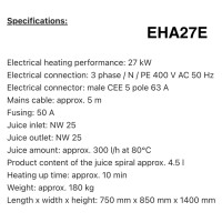 Electric juice pasteurizer EHA18E – EHA45E