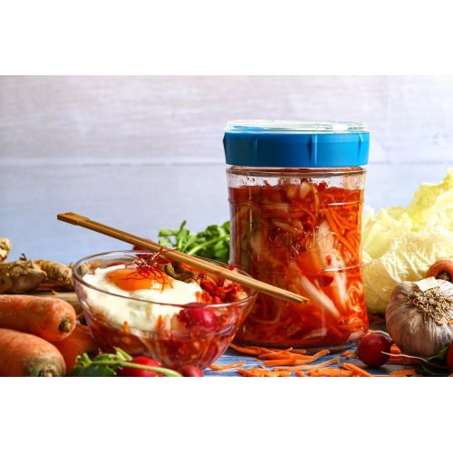 VEGGIE Fermenter - Bocal en verre 1400ml pour lacto-fermentation de légumes et fruits