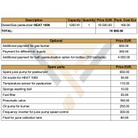 Pasteurisiergerät Diesel/Gas für Saft HEAT 1000