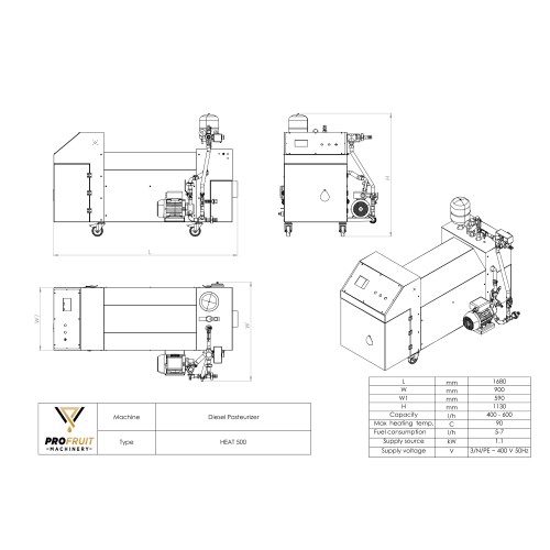 Pastorizzatore diesel/gas per succo HEAT 500