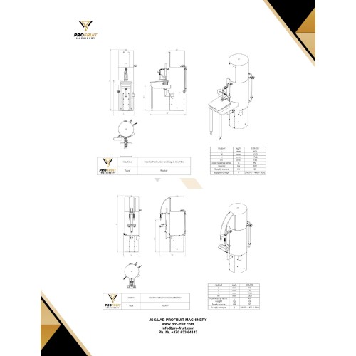 Juice processing line for apples, pears, fruits, vegetables 300 kg/h