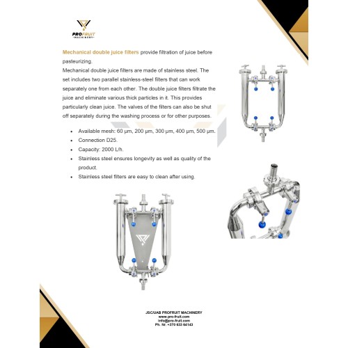 Juice processing line for apples, pears, fruits, vegetables 300 kg/h