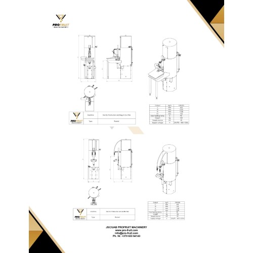 Juice processing line for apples, pears, fruits, vegetables 300 kg/h