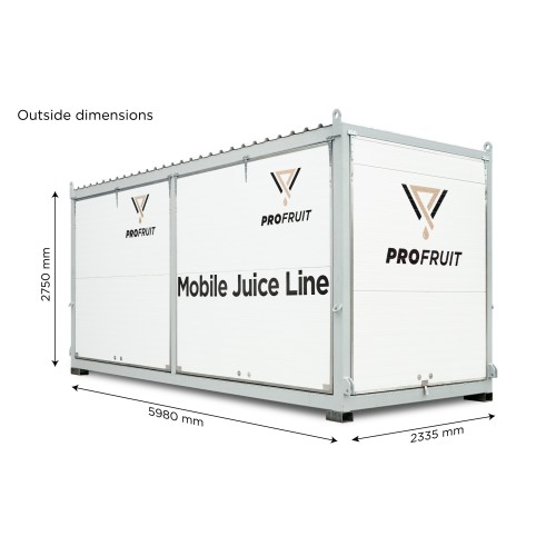 Mobile apple juice processing line 400-1500 kg/h / Mobile fruit juice production line