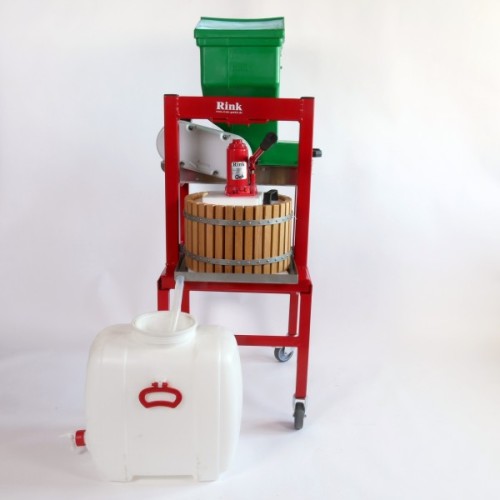 Prensa de uvas hidráulica + Triturador elétrico para frutas RINK-B