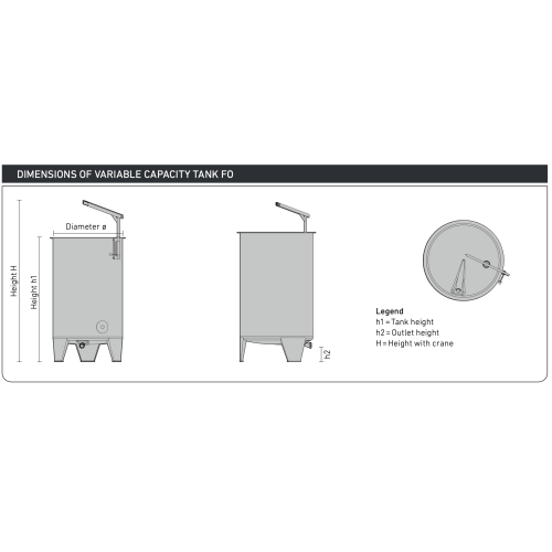 Cuve de fermentation ou de stockage en inox FO 1,110-25,000 l