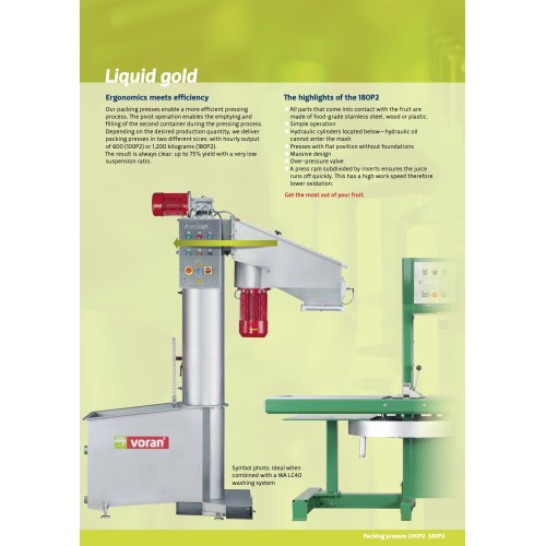 Pressoir hydraulique à paquets pour jus de pommes VORAN 100P2 ROTARY - Presse à paquets
