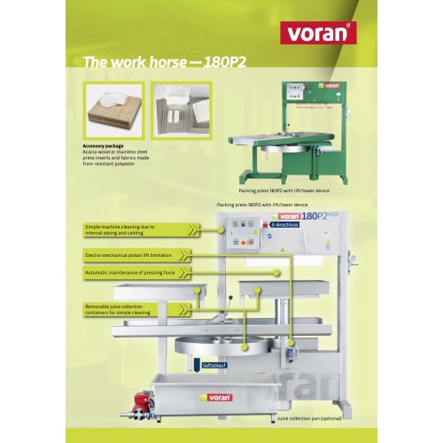 Pressoir hydraulique à paquets pour jus de pommes VORAN 100P2 ROTARY - Presse à paquets