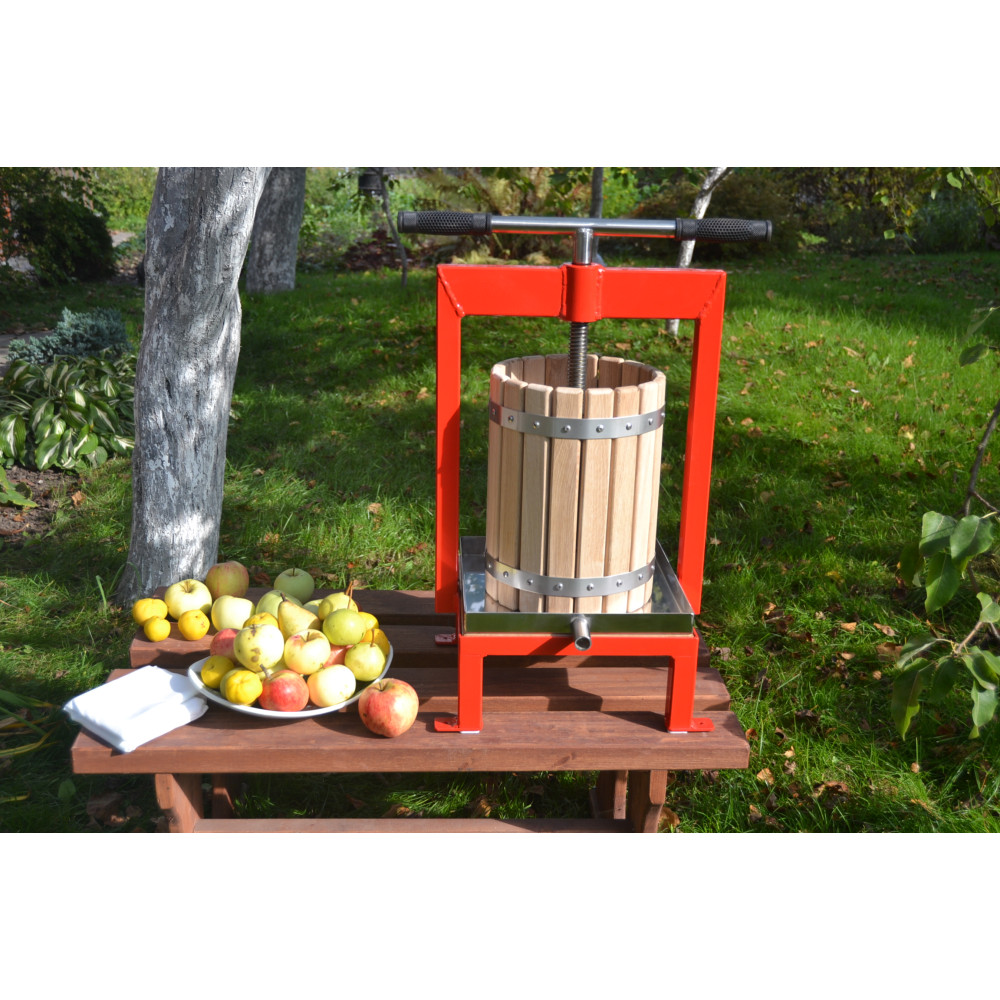 Presse Fruits 6L HENGMEI – Pressoir Mécanique En Chêne Pour Jus Pommes, Raisins, Vin Maison – Robuste Et Facile