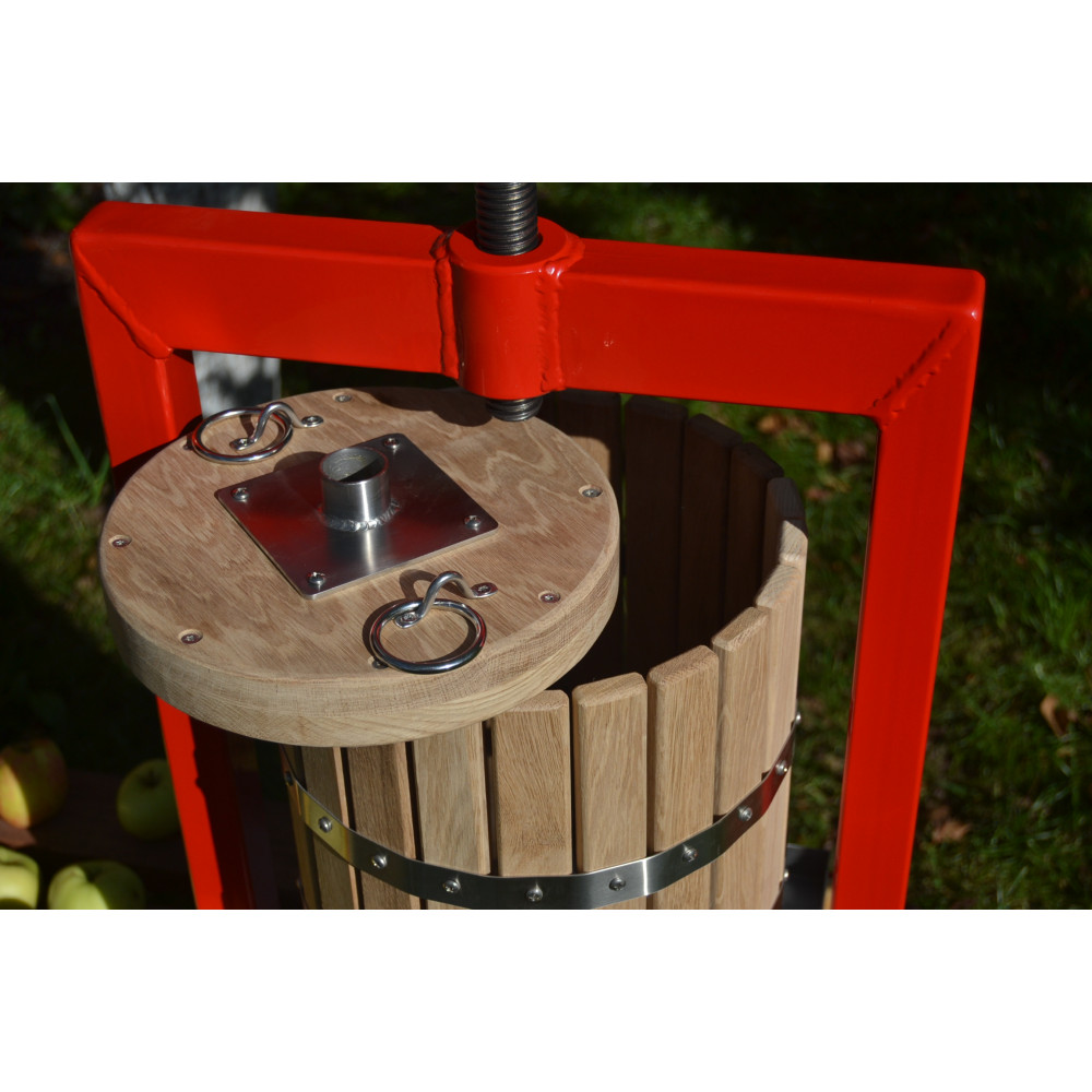 Pressoir à Fruits Manuel 18 L En Bois Et Fer - Presse Hydraulique à Vis Pour Jus Pomme, Raisin, Cidre & Vin