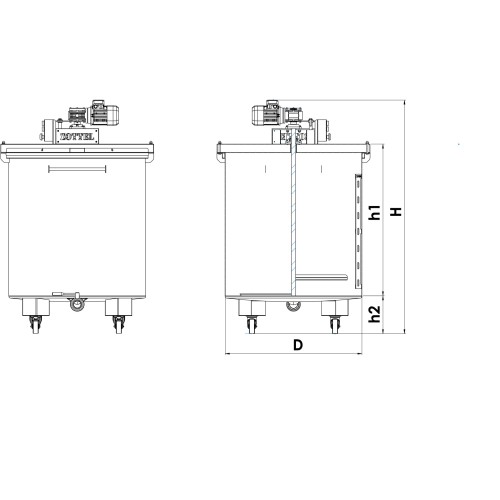 Cuve en inox de mélange ou de stockage 500 l -2000 l