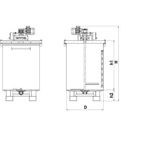 Cuve en inox de mélange ou de stockage 500 l - 2000 l